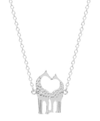 collier giraffe argente