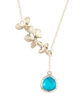 Collier feuille dore plaque or