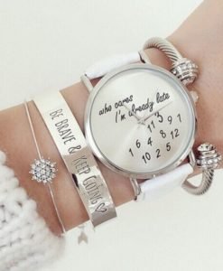 Montre tendance who cares im late blanche