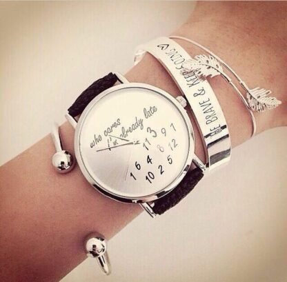 Montre tendance who cares im late noire