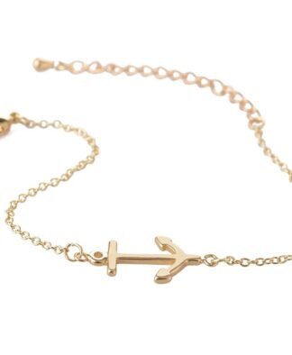 bracelet ancre dore