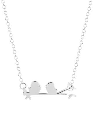 collier hirondelle plaque argent