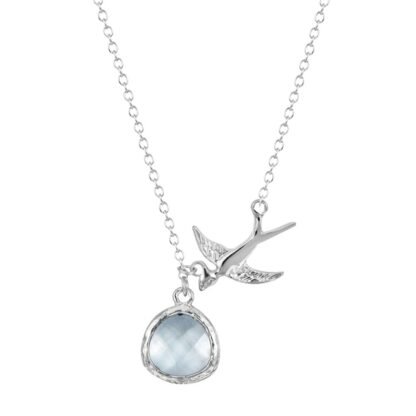 collier hirondelle argent