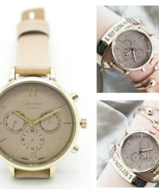 montre cuir femme beige