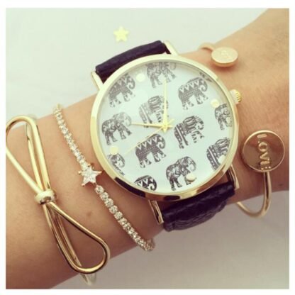 Montre elephant cuir- Montres fantaisies femme. Montres tendance 2017