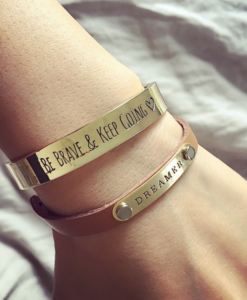 bracelet tendance 2017 or. bracelet be brave and keep going