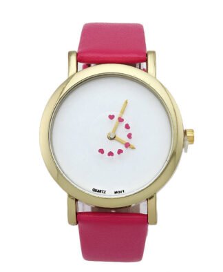 Montre coeur cuir femme