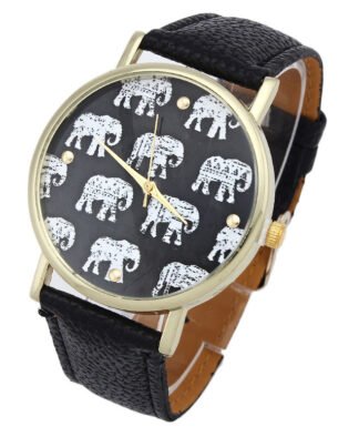 Montre éléphant noire