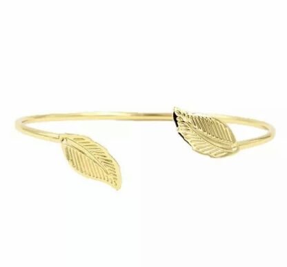 Bracelet feuille or