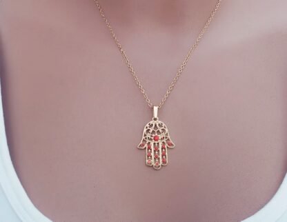 collier Hamsa or rouge – Image 2
