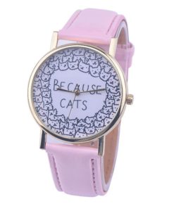 Montre "because cats" rose