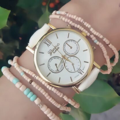 Montre Femme Cuir blanc 2018