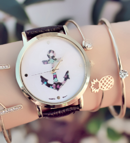 Montre ancre cuir 2018