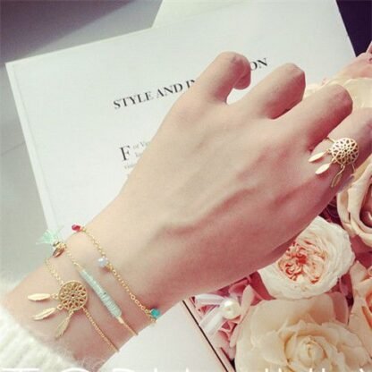 Bracelet attrape rêves or