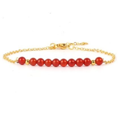 Bracelet cadeau femme- pierres rouges