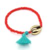 Bracelet rouge coquillage or ete 2018
