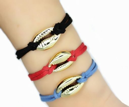 Bracelet tendance ete 2018 coquillage cuir
