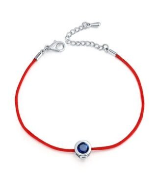 Bracelet Swarovski Zirconia cordon rouge argent