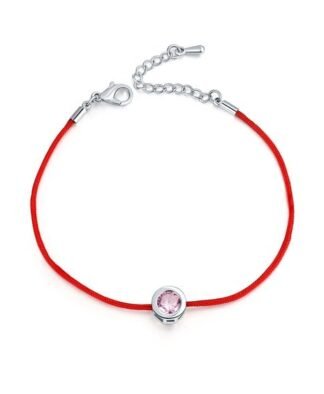 Bracelet Swarovski Zirconia rose cordon rouge