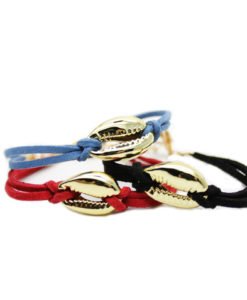 Bracelet été 2018 coquillage cuir noirnoir
