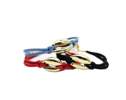 Bracelet été 2018 coquillage cuir noirnoir