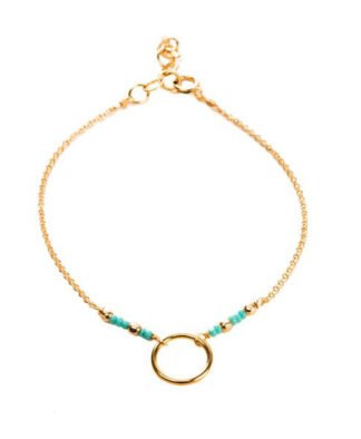 Bracelet cercle perles turquoise