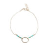 Bracelet cercle perles turquoise argent