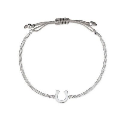 Bracelet porte bonheur cordon argent