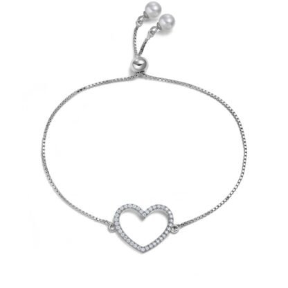 Bracelet Swarovski coeur argent