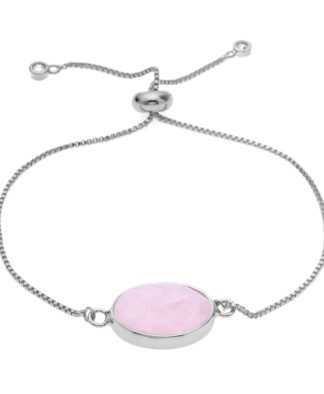 Bracelet pierre rose argent