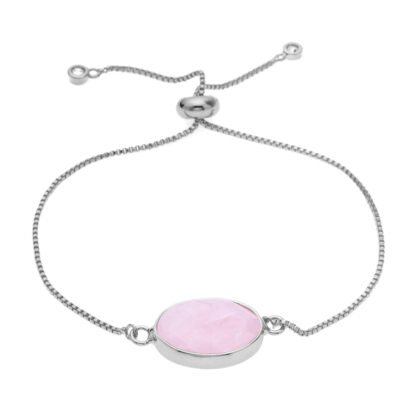 Bracelet pierre rose argent