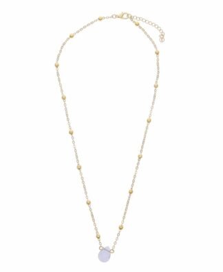 Collier fantaisie pierre bleue