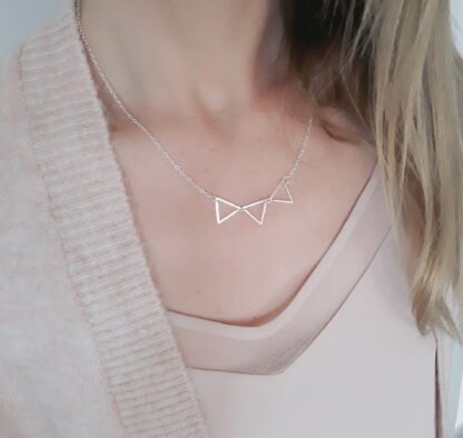 Collier 3 triangles argent