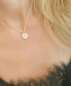 collier medaille rose gold
