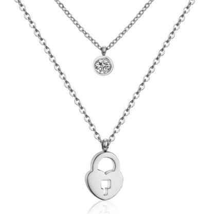 Collier multirang coeur argent