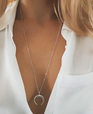 Collier tendance 2022- corne argent