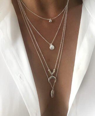 collier corne argent