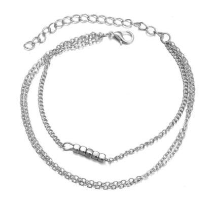 Bracelet minimaliste trois rangs argente