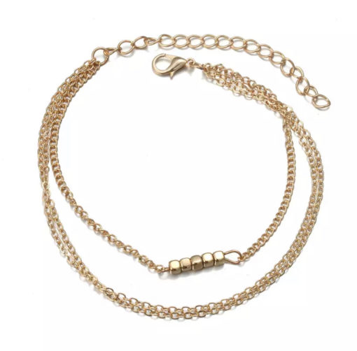 Bracelet minimaliste trois rangs dore