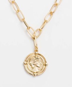 Collier cadeau femme- medaille antique