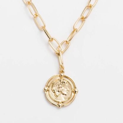 Collier cadeau femme- medaille antique