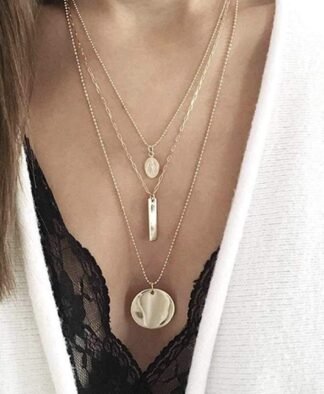 Idee cadeau femme- collier 3 rangs tendance 2021