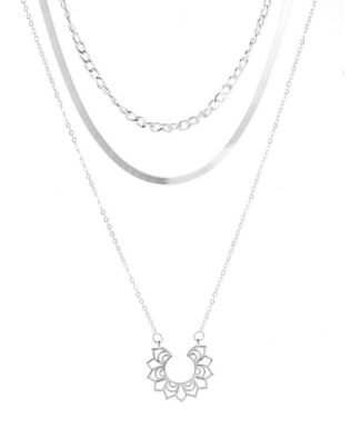 Collier ethnique argente