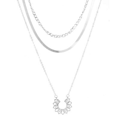 Collier ethnique argente
