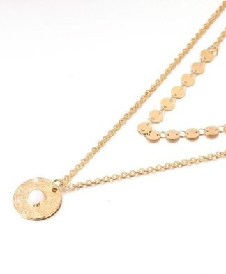 Collier multi rangs en plaque or