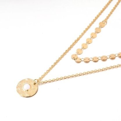 Collier multi rangs en plaque or