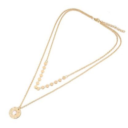 Collier multi rangs en plaque or