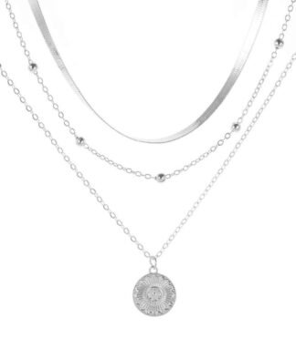 Collier multirang argente