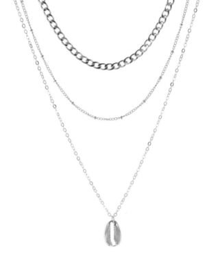 Collier multirang chaine satellite argent