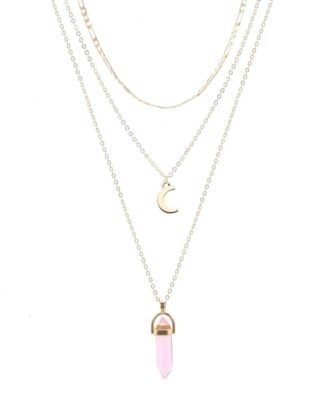 Collier quartz doree